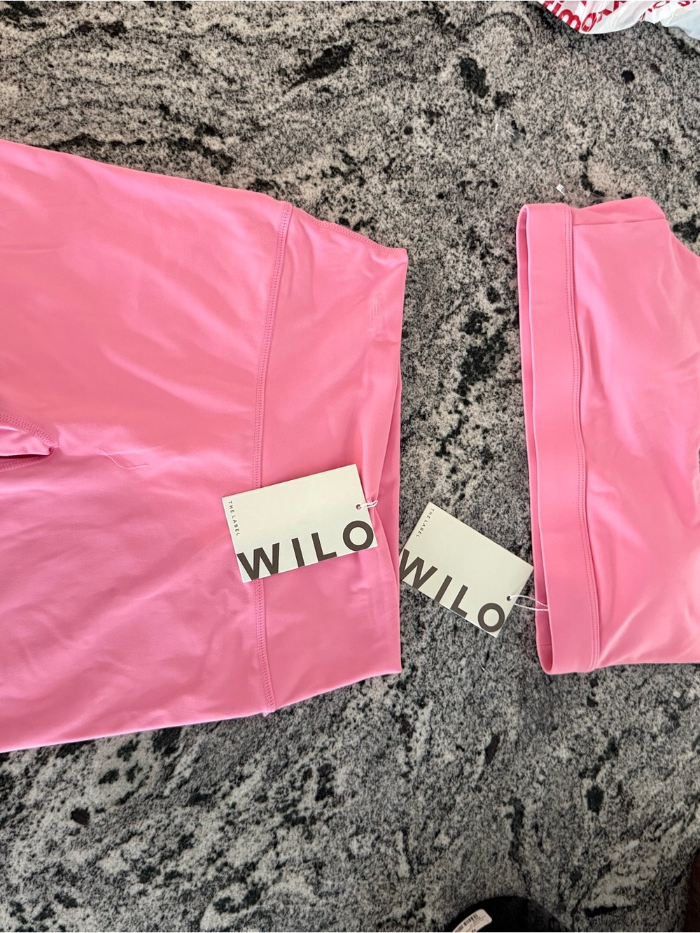 High-Rise Pink Bike Shorts with Matching Sports Bra - Picture 2 of 5